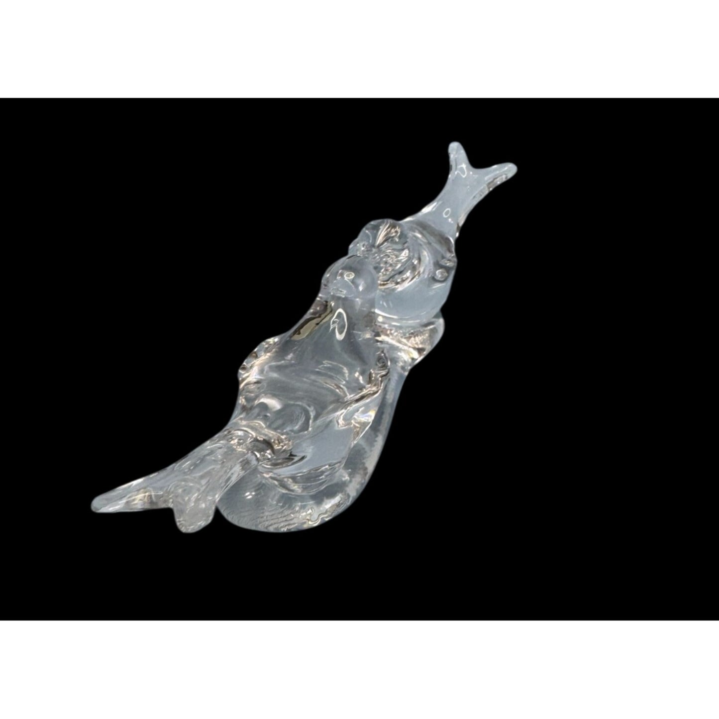 Jablonski Glass Kissing Birds Figurine Clear Crystal 7"x2" Handmade Poland