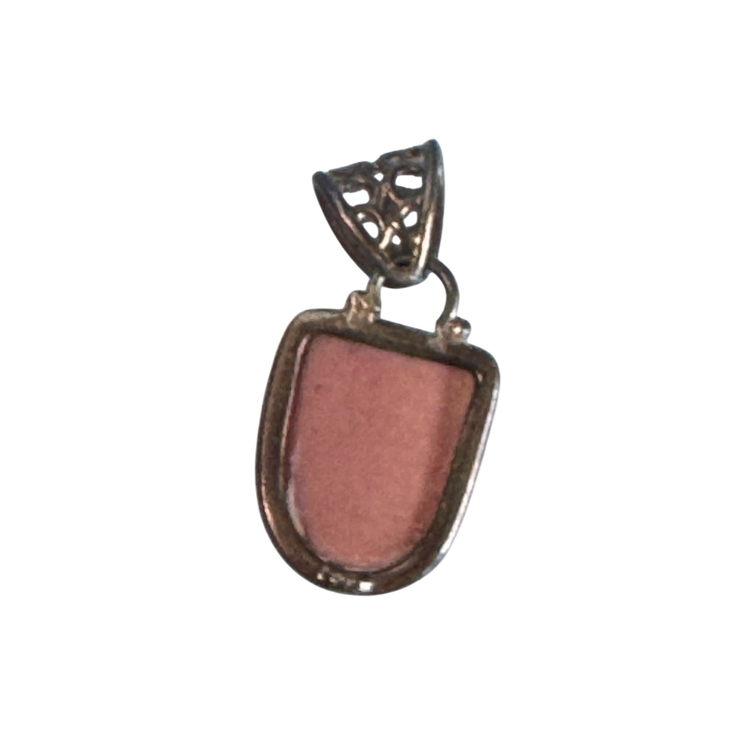 Pink Opal Pendant With Sterling Silver Filigree Bail