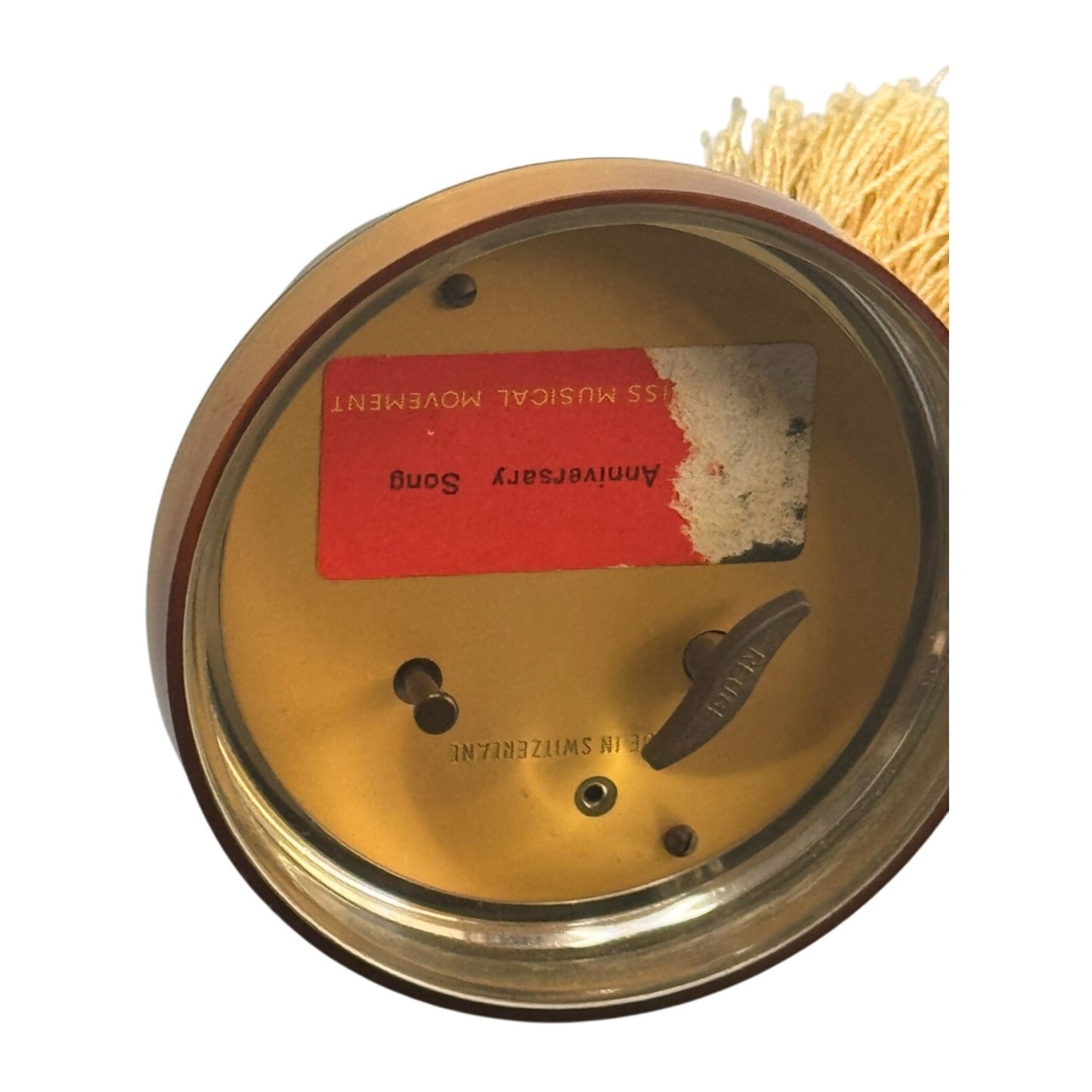 Title: Reuge Musical Bell Gold Tone Swiss Movement Anniversary Song Vintage