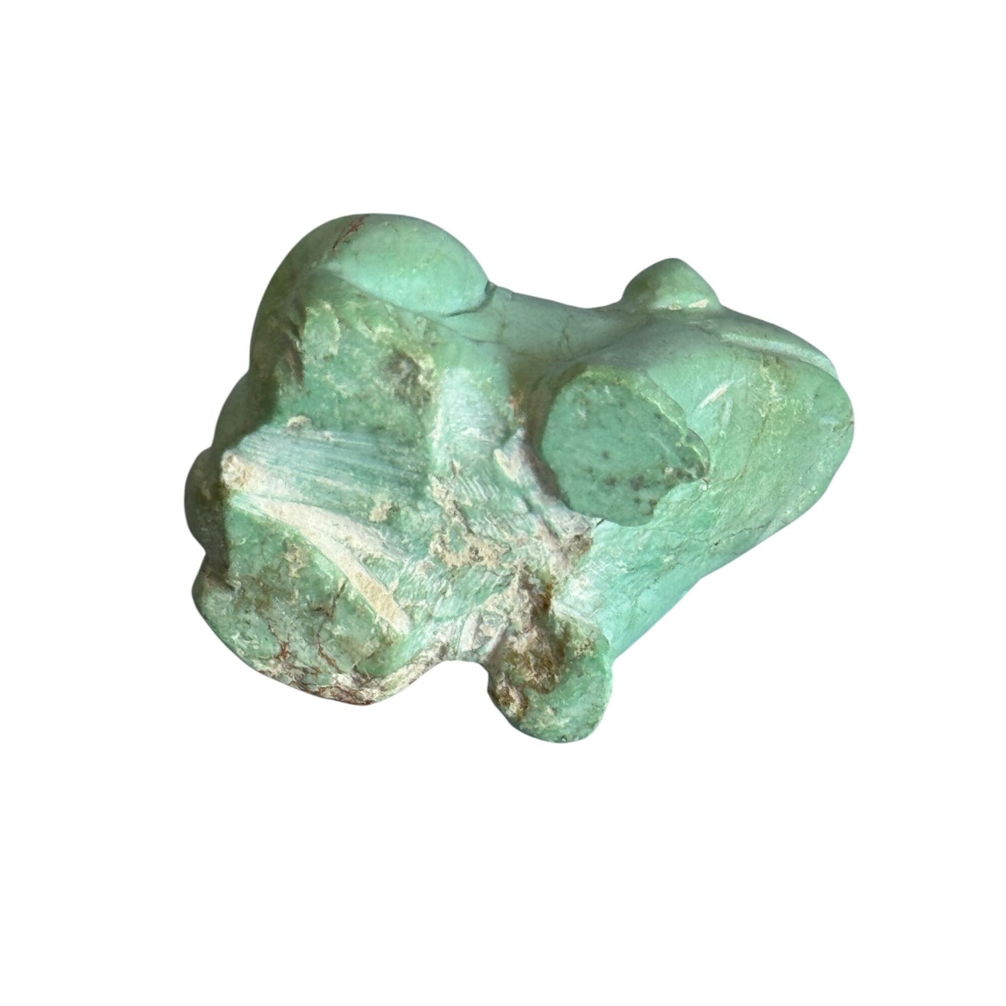 Hand-Carved Green Howlite Frog Figurine Sculpture Decor 1 3/4" Long