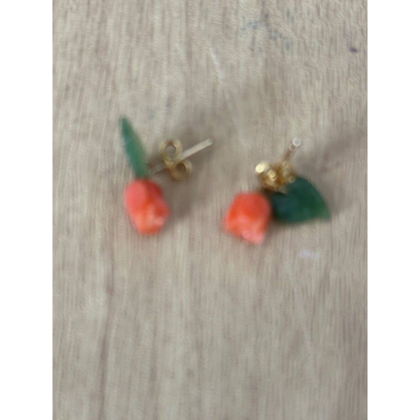 Carved Coral Bead Nuggets Necklace & Rose Earrings Set From Coral World