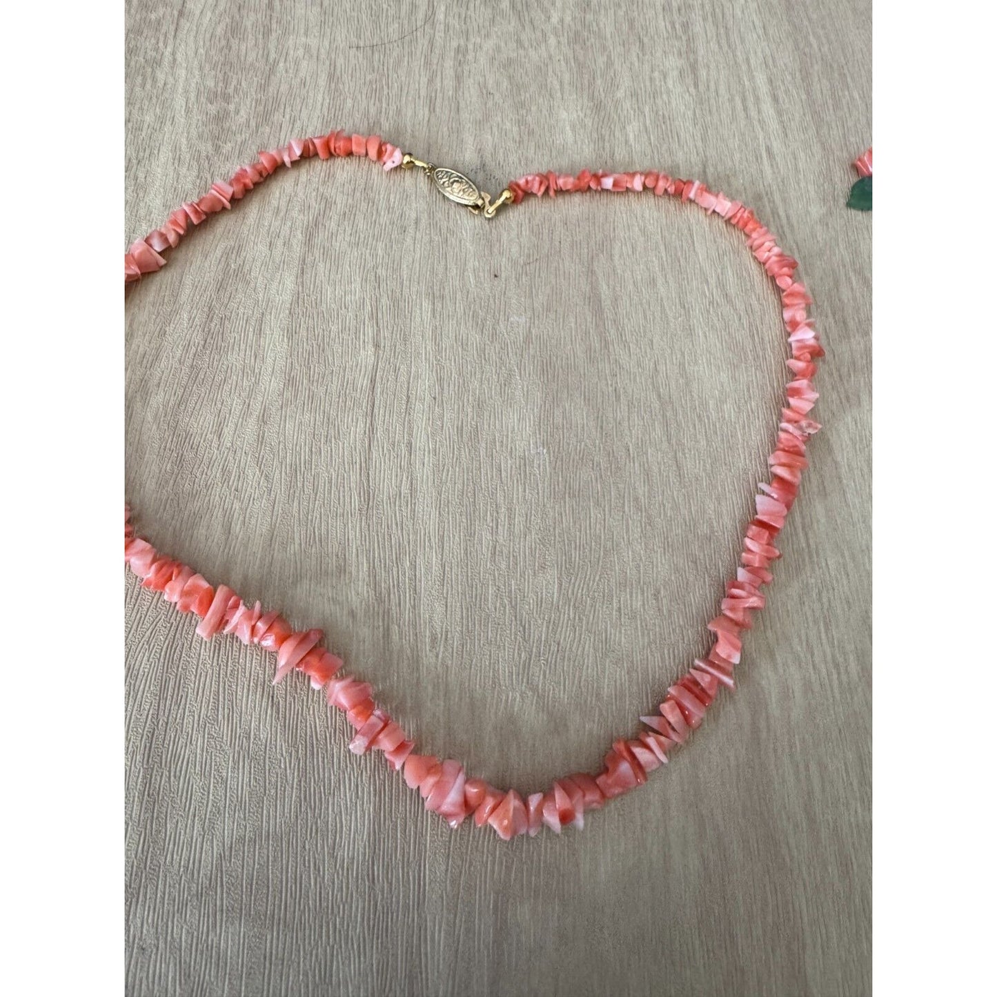 Carved Coral Bead Nuggets Necklace & Rose Earrings Set From Coral World