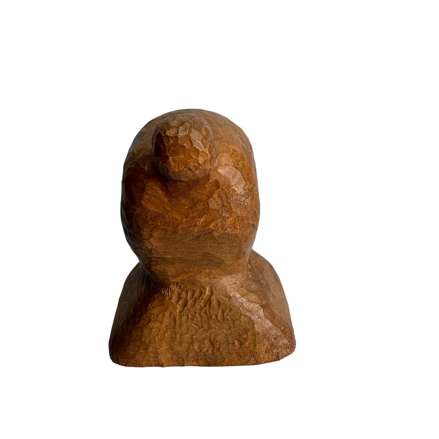 Vintage Switzer Carved Wooden Figure W/ Top Knot Bun Folk Art Sculpture Signed