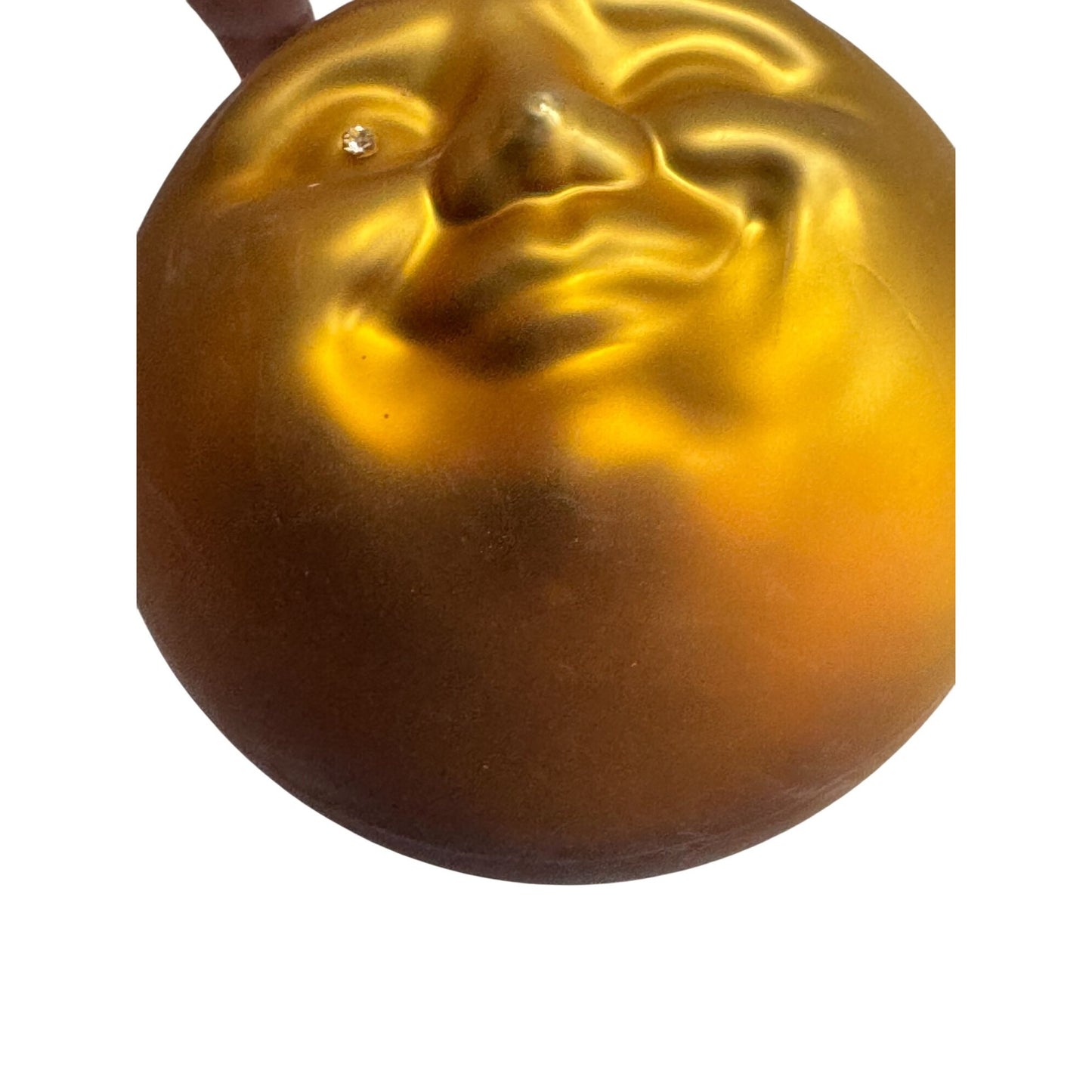Dept 56 Man In The Moon Glass Ornament Winking Jeweled Eye Gold W/ Original Box 5.5" X 4"