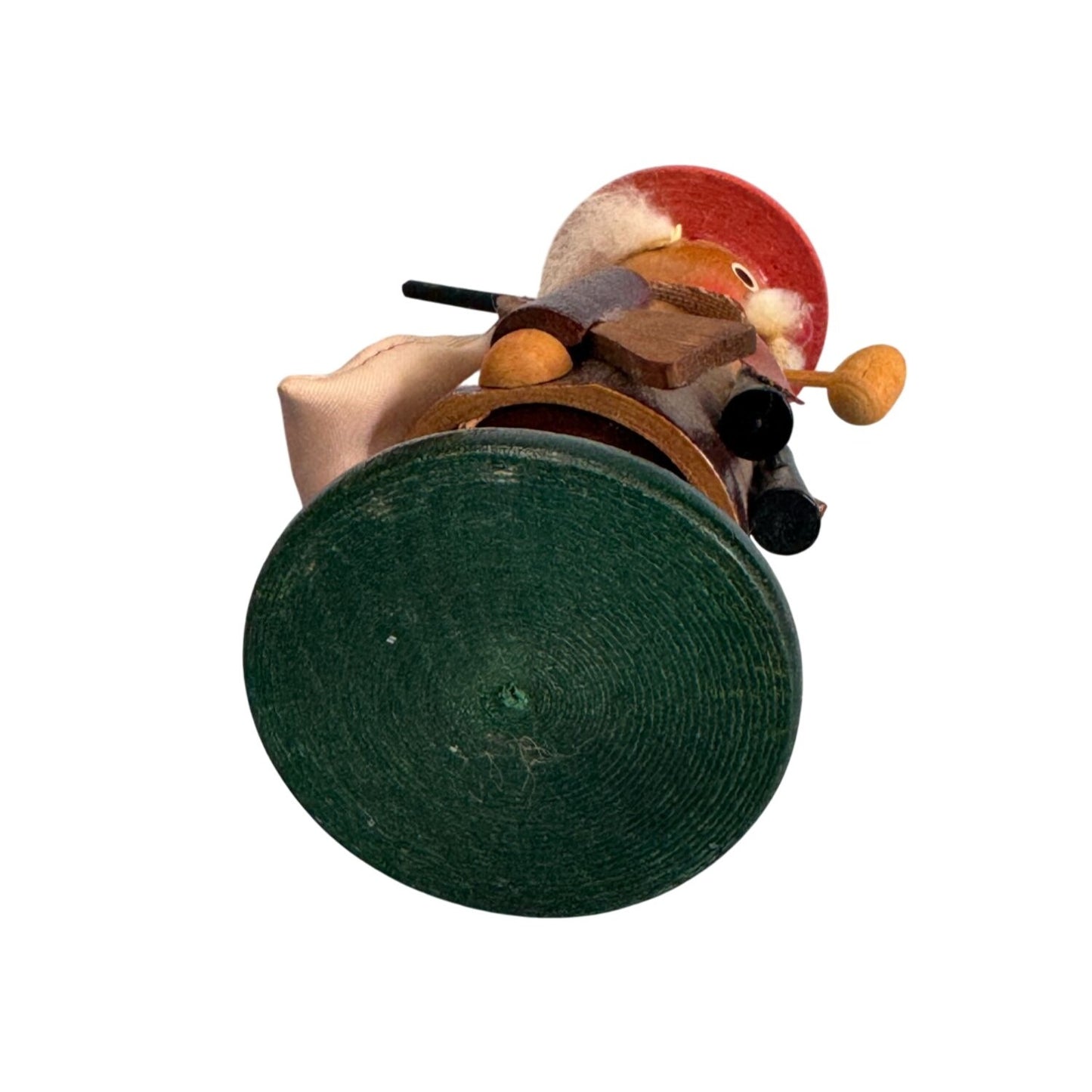 Midcentury Erzgebirge German Wooden Mini Smoker Bird Hunter Figure 4 3/4 Inch Brown