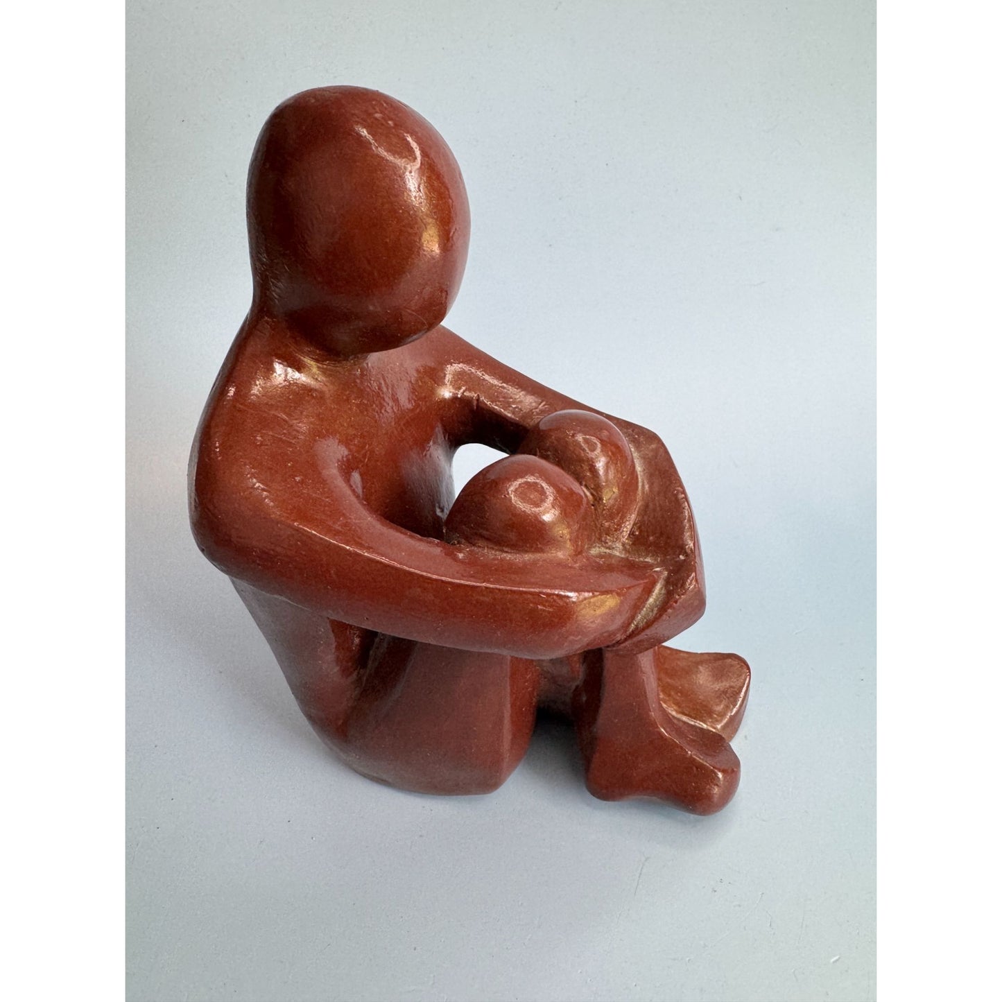 Plaster Figure Sculpture Of The Thinking Man Unsigned