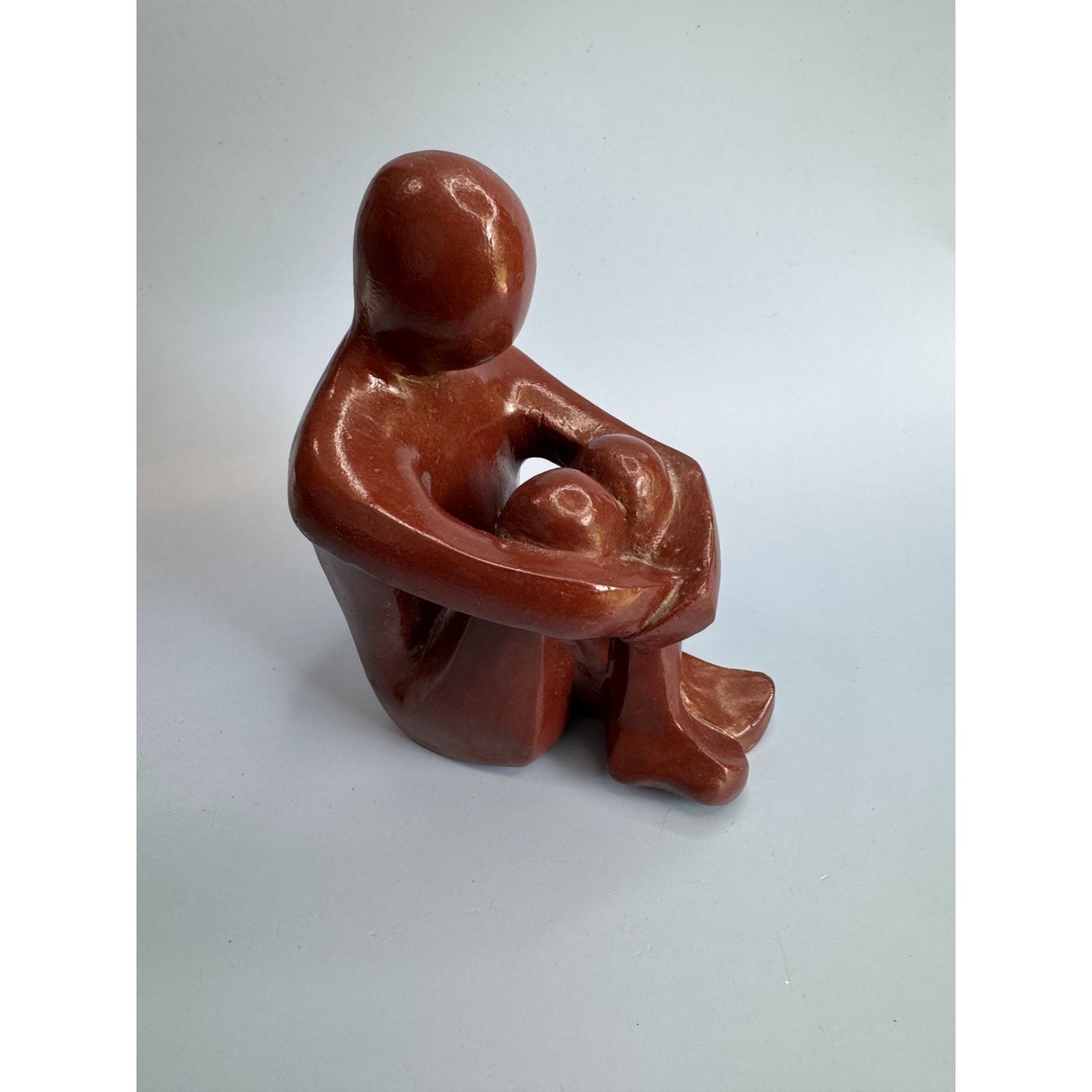 Plaster Figure Sculpture Of The Thinking Man Unsigned