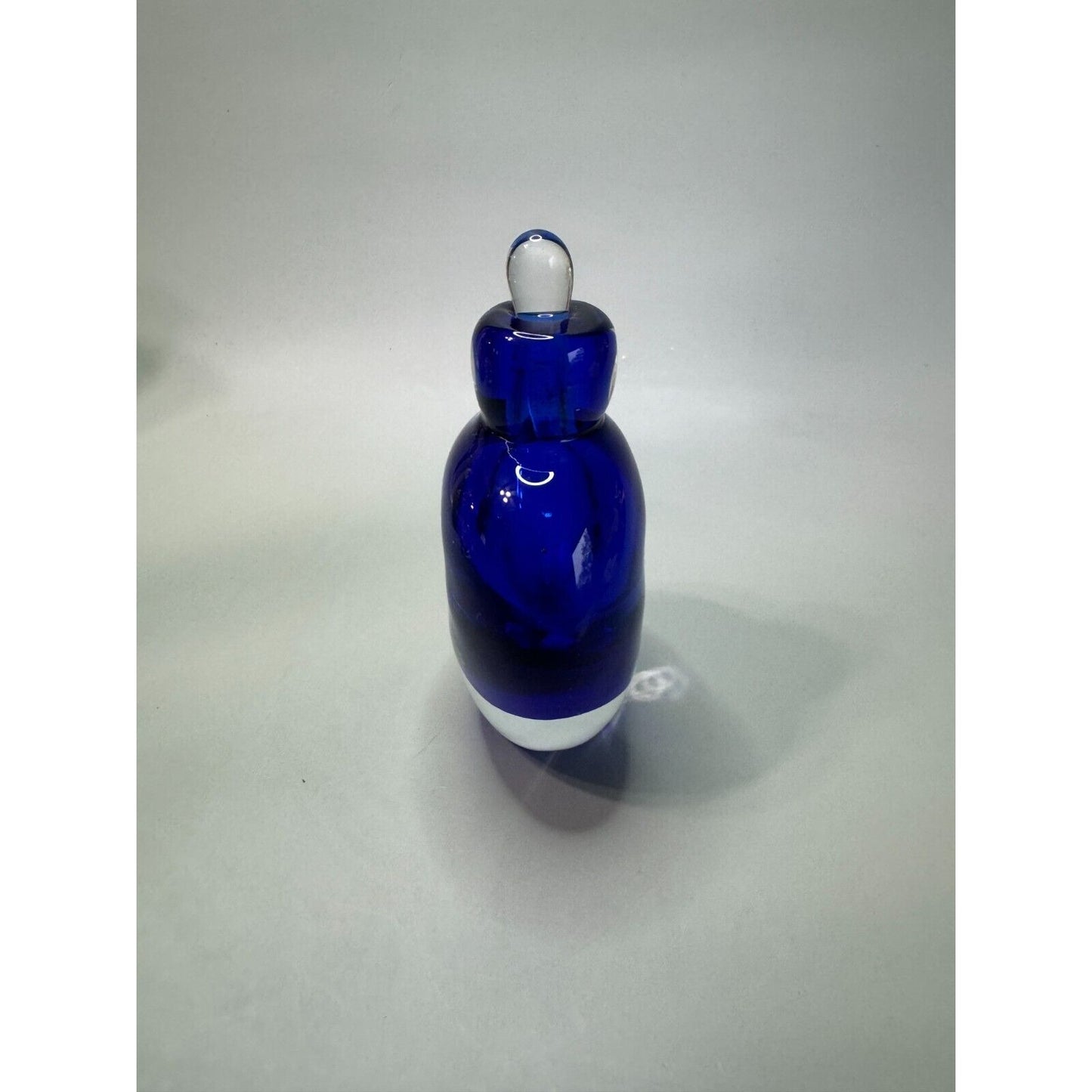 Vintage Cobalt Blue Millefiori Fower Perfume Bottle Art Glass with Stopper Empty