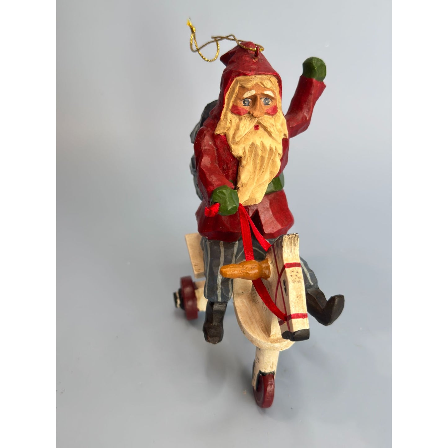 House of Hatten Christmas Messengers Santa On Tricycle Ornament 2001 By W.S. Rawsonn Signed