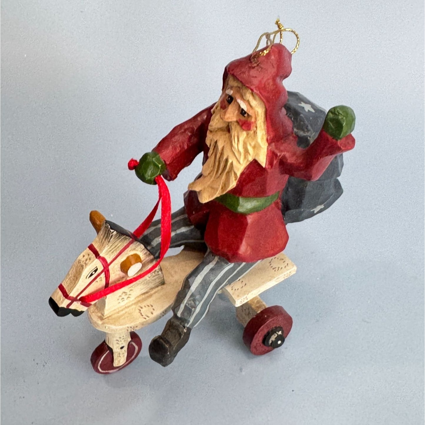 House of Hatten Christmas Messengers Santa On Tricycle Ornament 2001 By W.S. Rawsonn Signed
