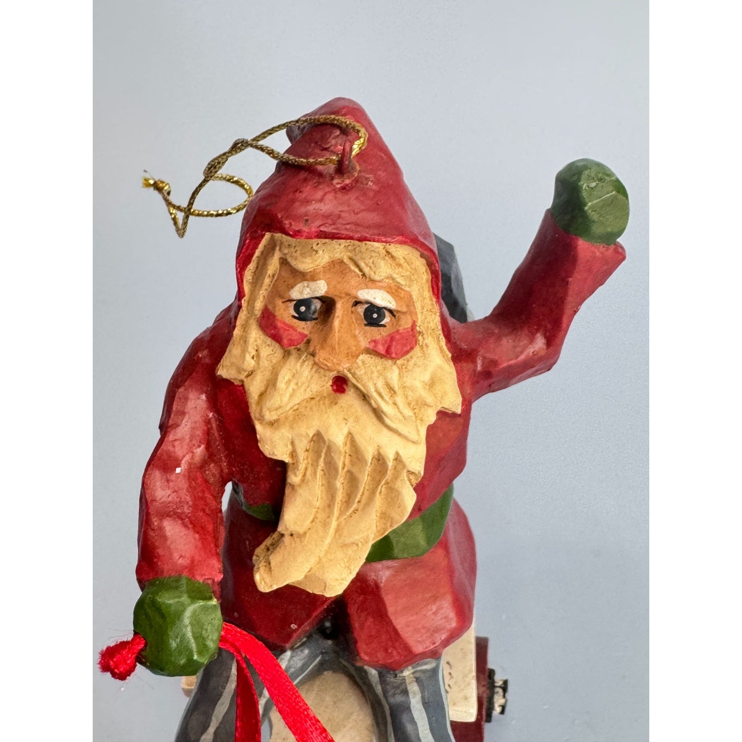 House of Hatten Christmas Messengers Santa On Tricycle Ornament 2001 By W.S. Rawsonn Signed