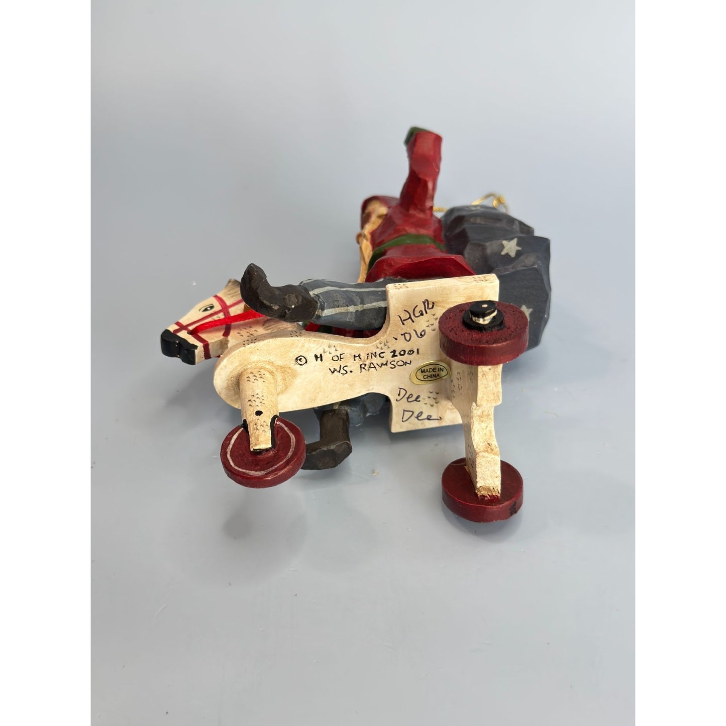 House of Hatten Christmas Messengers Santa On Tricycle Ornament 2001 By W.S. Rawsonn Signed
