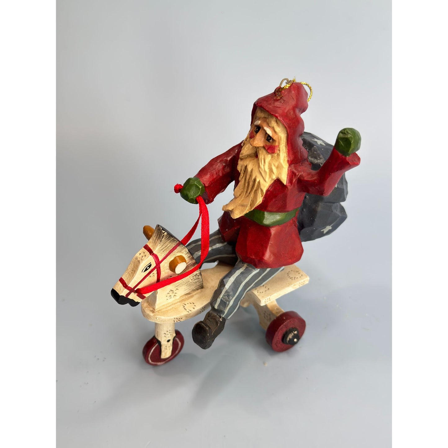House of Hatten Christmas Messengers Santa On Tricycle Ornament 2001 By W.S. Rawsonn Signed
