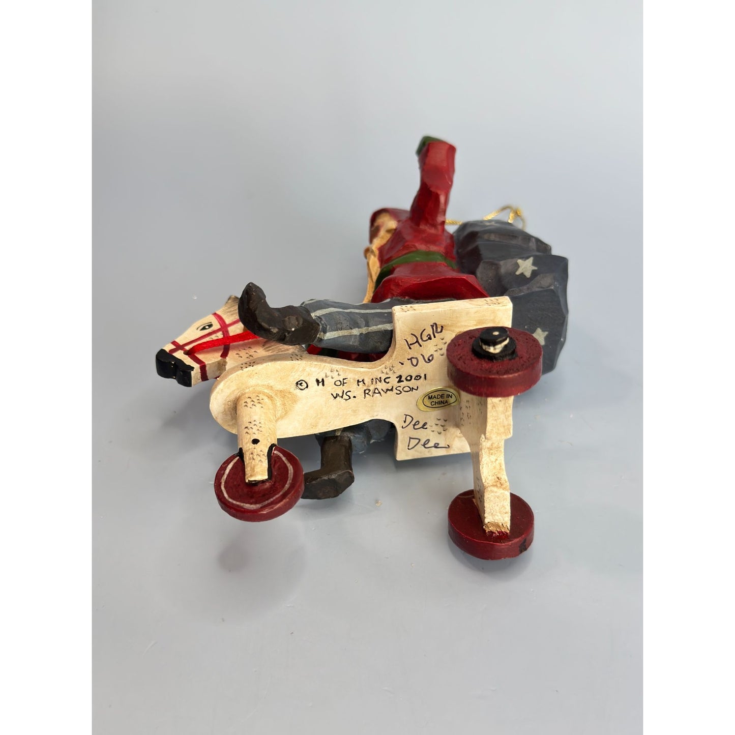 House of Hatten Christmas Messengers Santa On Tricycle Ornament 2001 By W.S. Rawsonn Signed