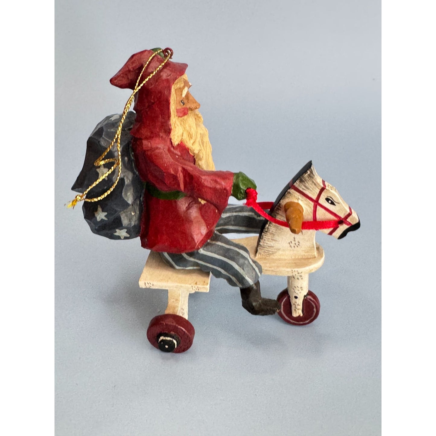 House of Hatten Christmas Messengers Santa On Tricycle Ornament 2001 By W.S. Rawsonn Signed