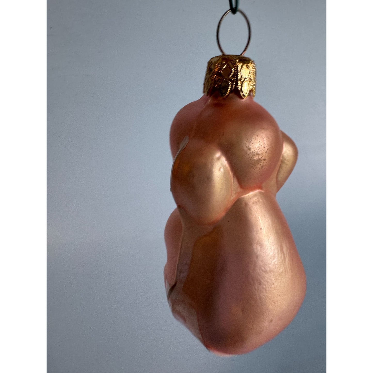Vintage Blown Glass Pink Elephant Ornament 3.5" West Germany