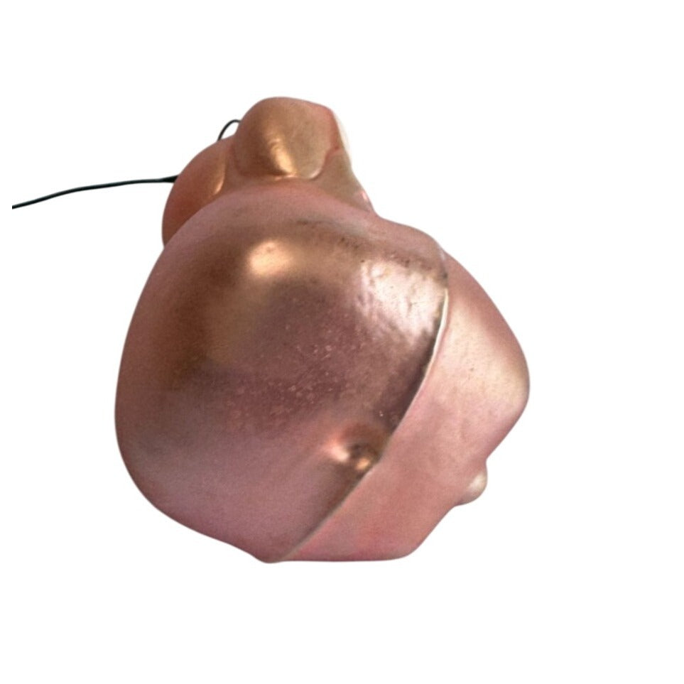 Vintage Blown Glass Pink Elephant Ornament 3.5" West Germany