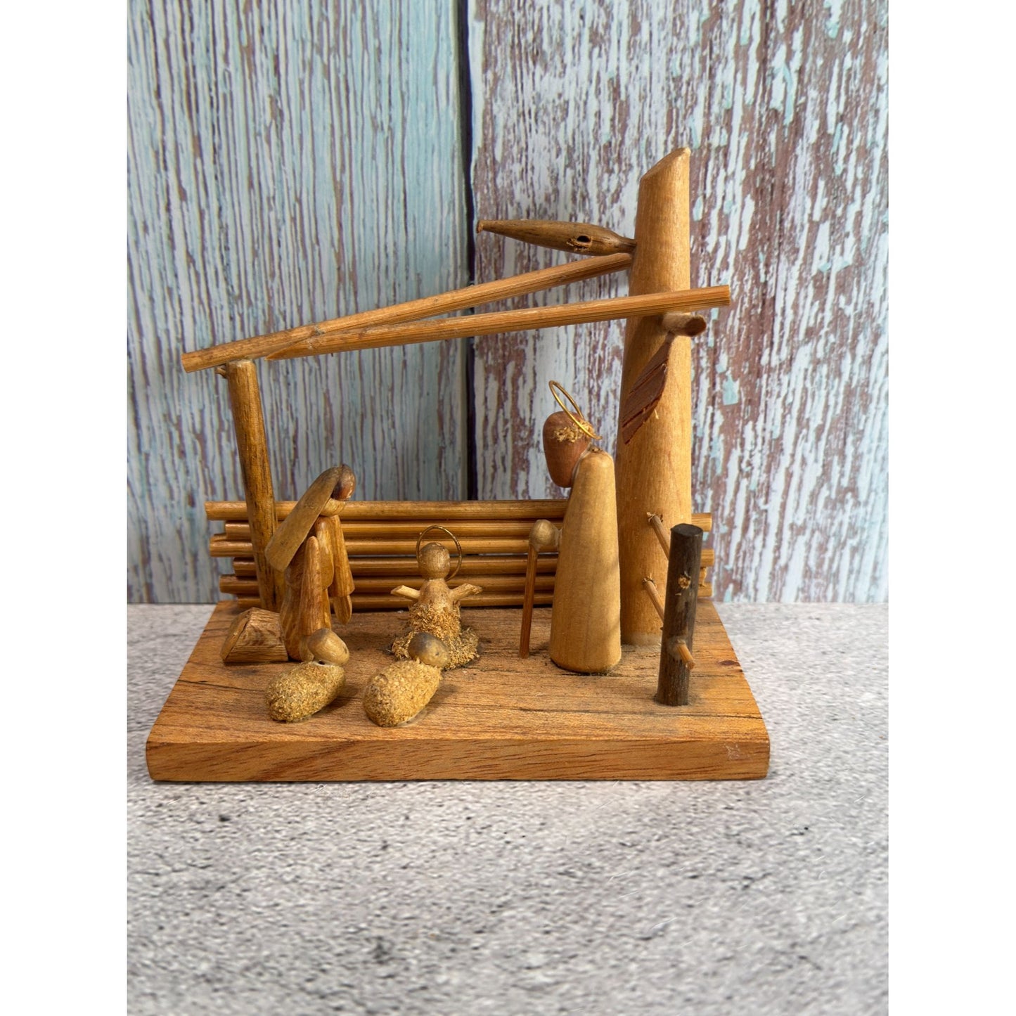 Vintage Wooden Nativity Scene Hand Made In Poland By S. Sitarski & J. Fedorowicz