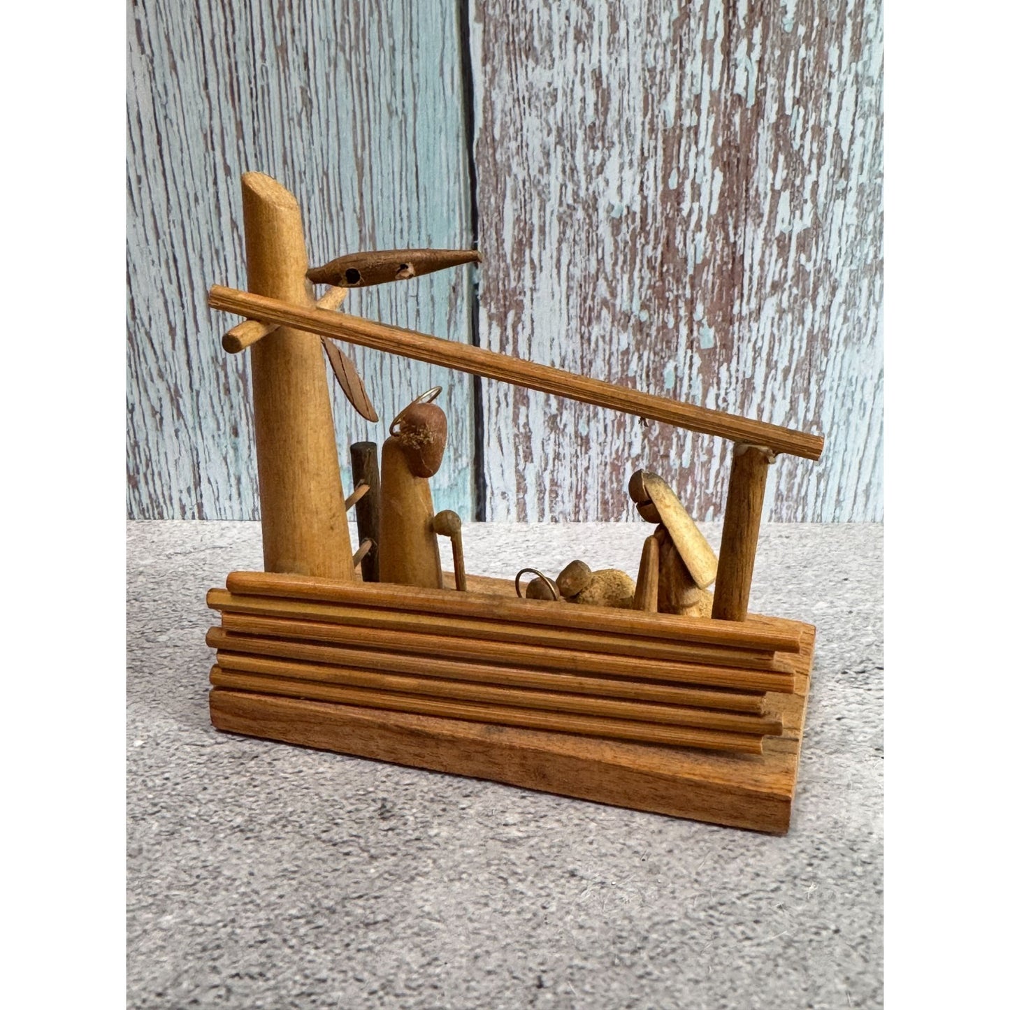 Vintage Wooden Nativity Scene Hand Made In Poland By S. Sitarski & J. Fedorowicz