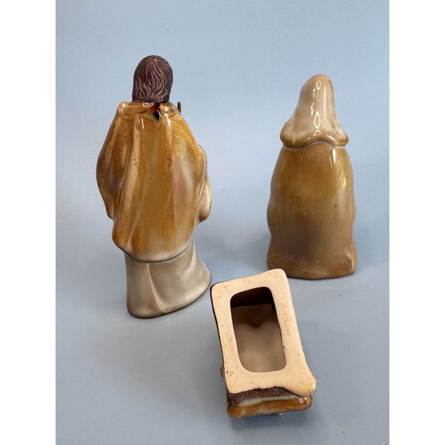 Vintage 3 Pc Porcelain Nativity Figurines Set Japan 4 1/2"
