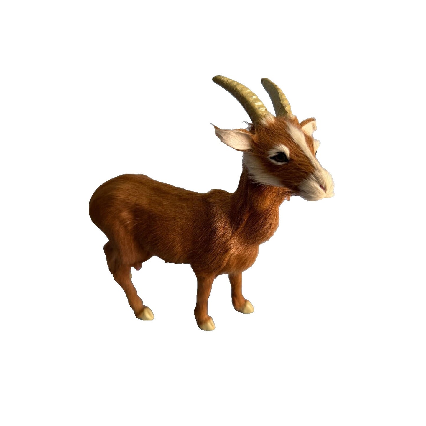 StealStreet Furry Nanny Goat Soft Fur Glass Eyes Retired Model Approx 8.5" H x 9" L Collectible Figurine
