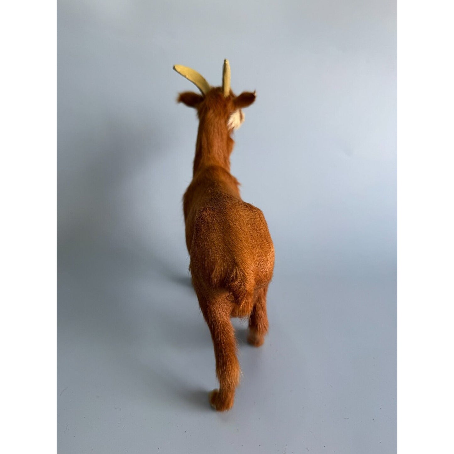 StealStreet Furry Nanny Goat Soft Fur Glass Eyes Retired Model Approx 8.5" H x 9" L Collectible Figurine