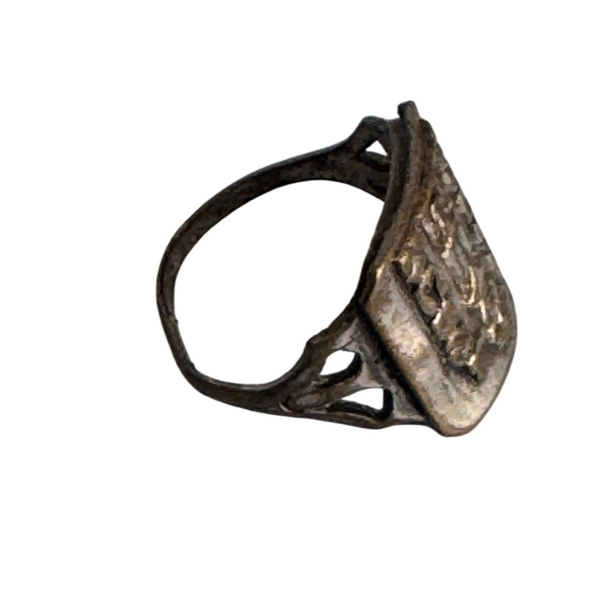 Antique Chinese Tribal Silver Ring With Totem Design Size 6 C1800's