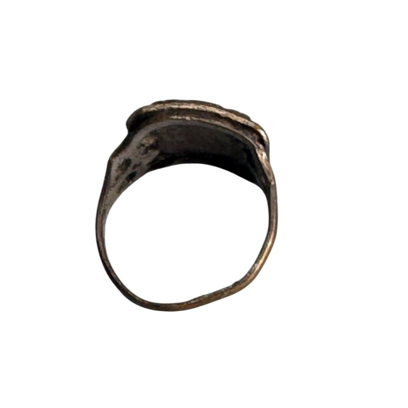 Antique Chinese Tribal Silver Ring With Totem Design Size 6 C1800's