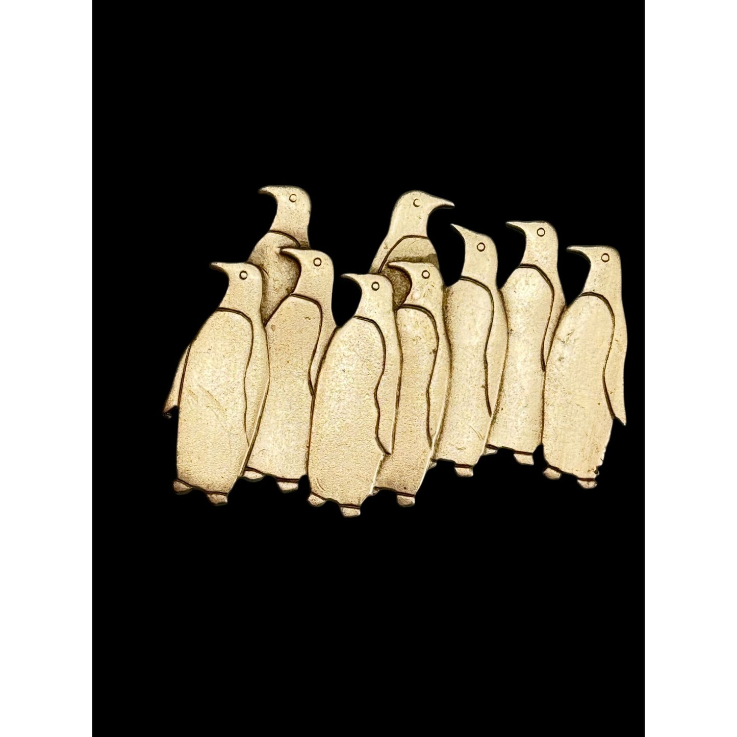 JJ 1988 Brooch Silver Penguin Pewter Pin Vintage Collectible