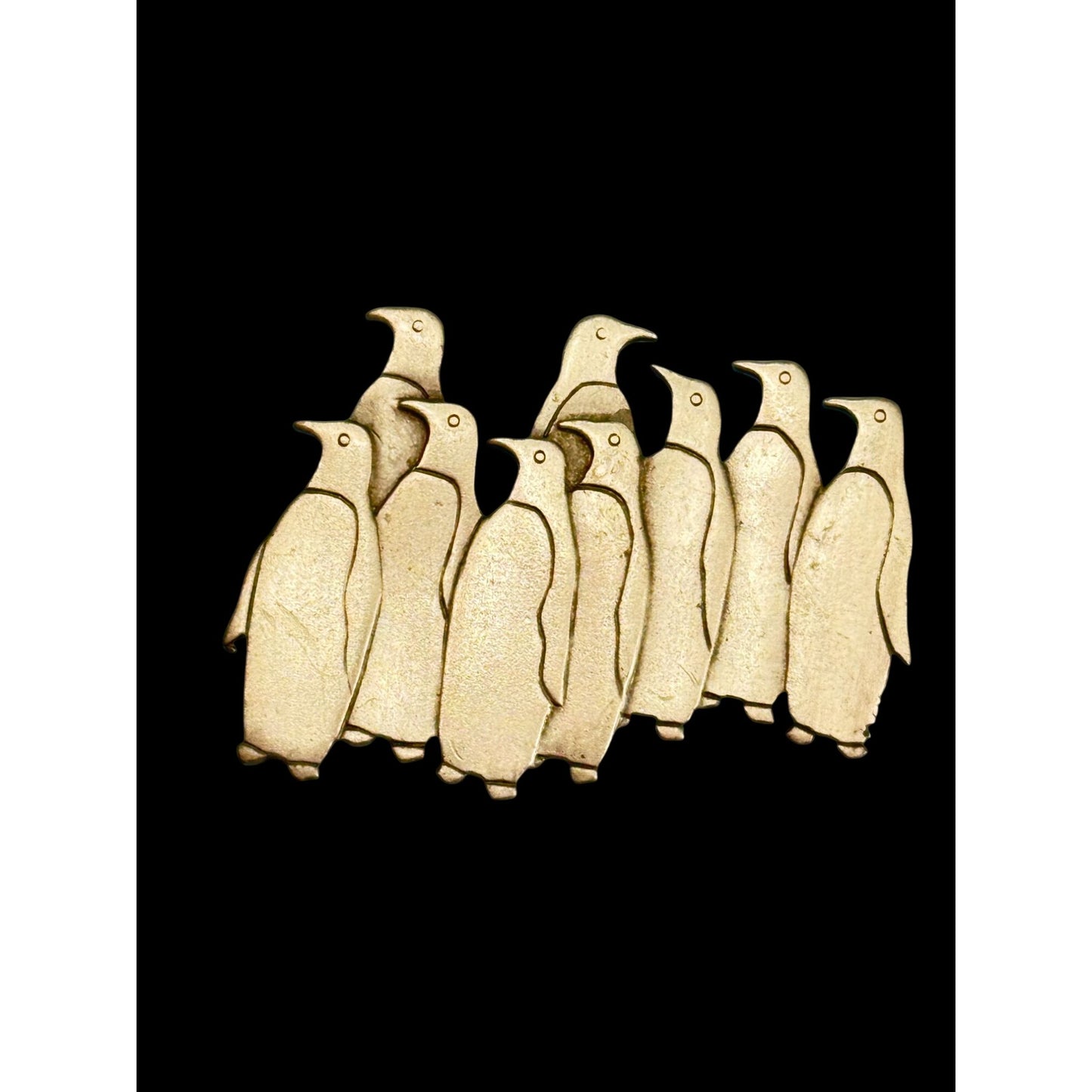 JJ 1988 Brooch Silver Penguin Pewter Pin Vintage Collectible