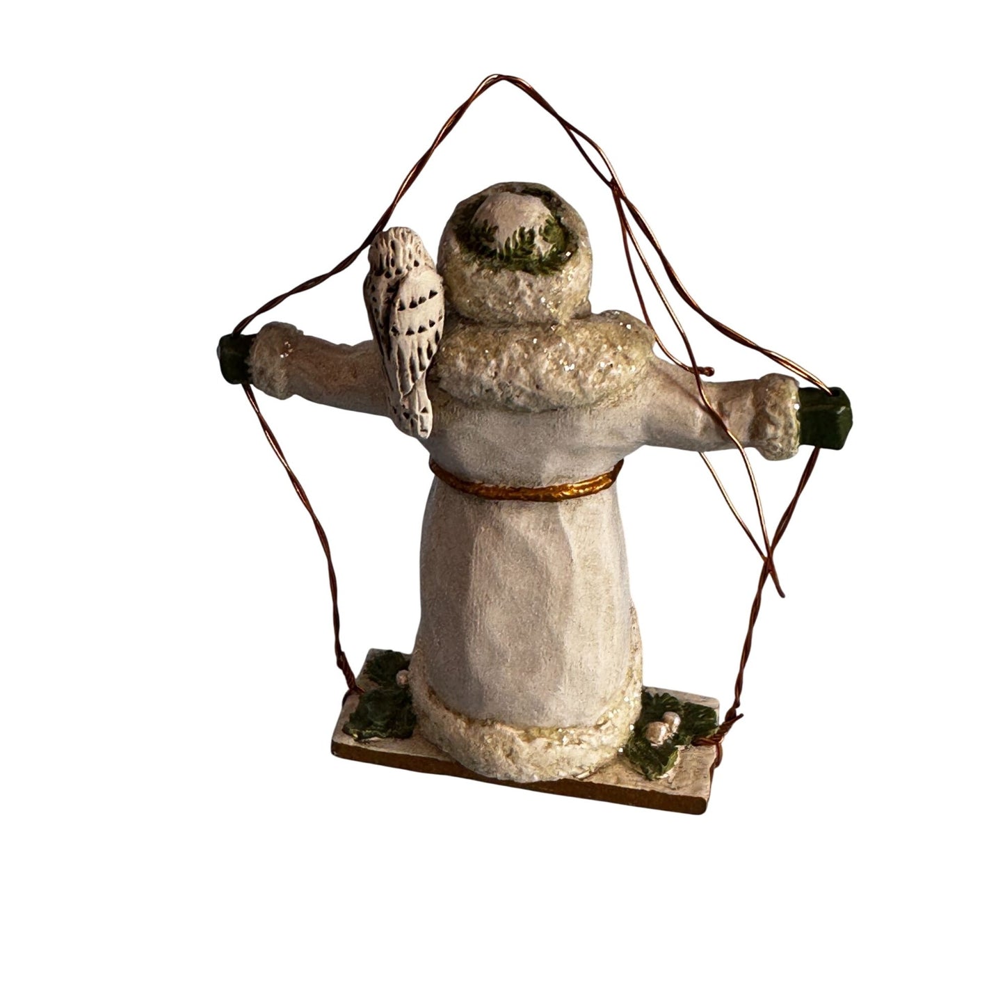 Pamela Schifferl Woodland Snowy Owl Santa Ornament 4½ Inches