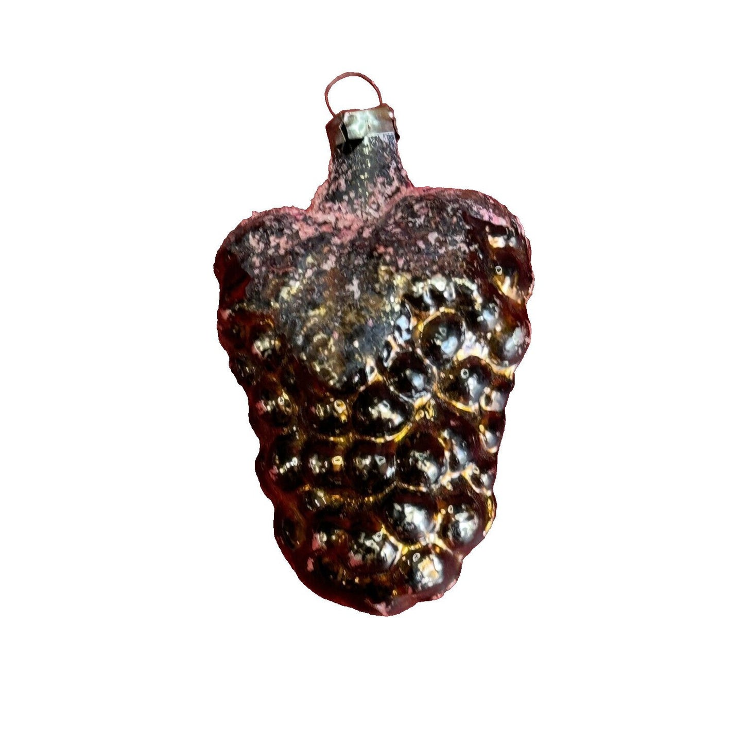 West Germany Vintage Grape Cluster Hand Blown Glass Christmas Ornament 1950