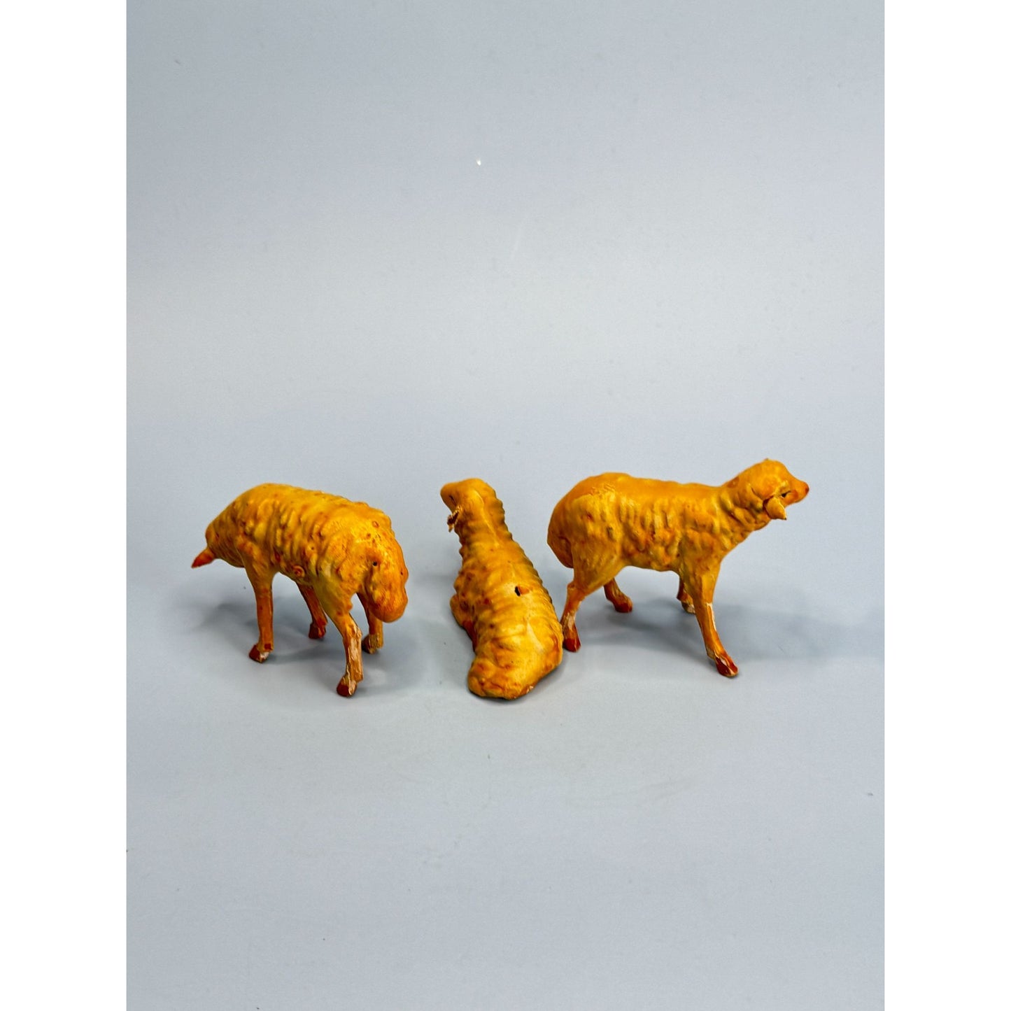 Antique German Hand-Painted Stick Leg Sheep Nativity Pieces 2.5"Collectible