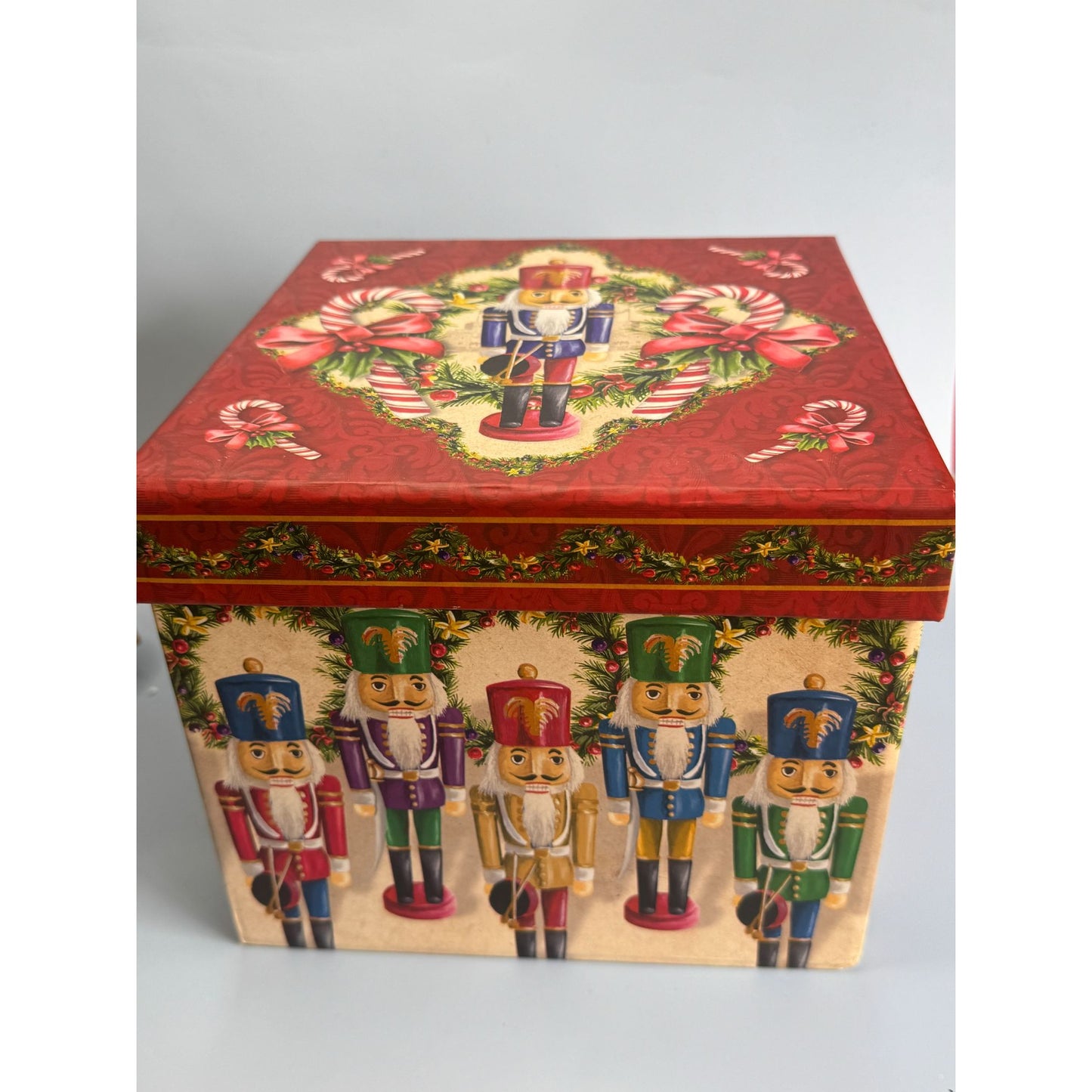 Christmas Nutcracker Nesting Boxes With Nutcracker Design 2-Piece Set Decorative Holiday Storage Or Gift Packaging