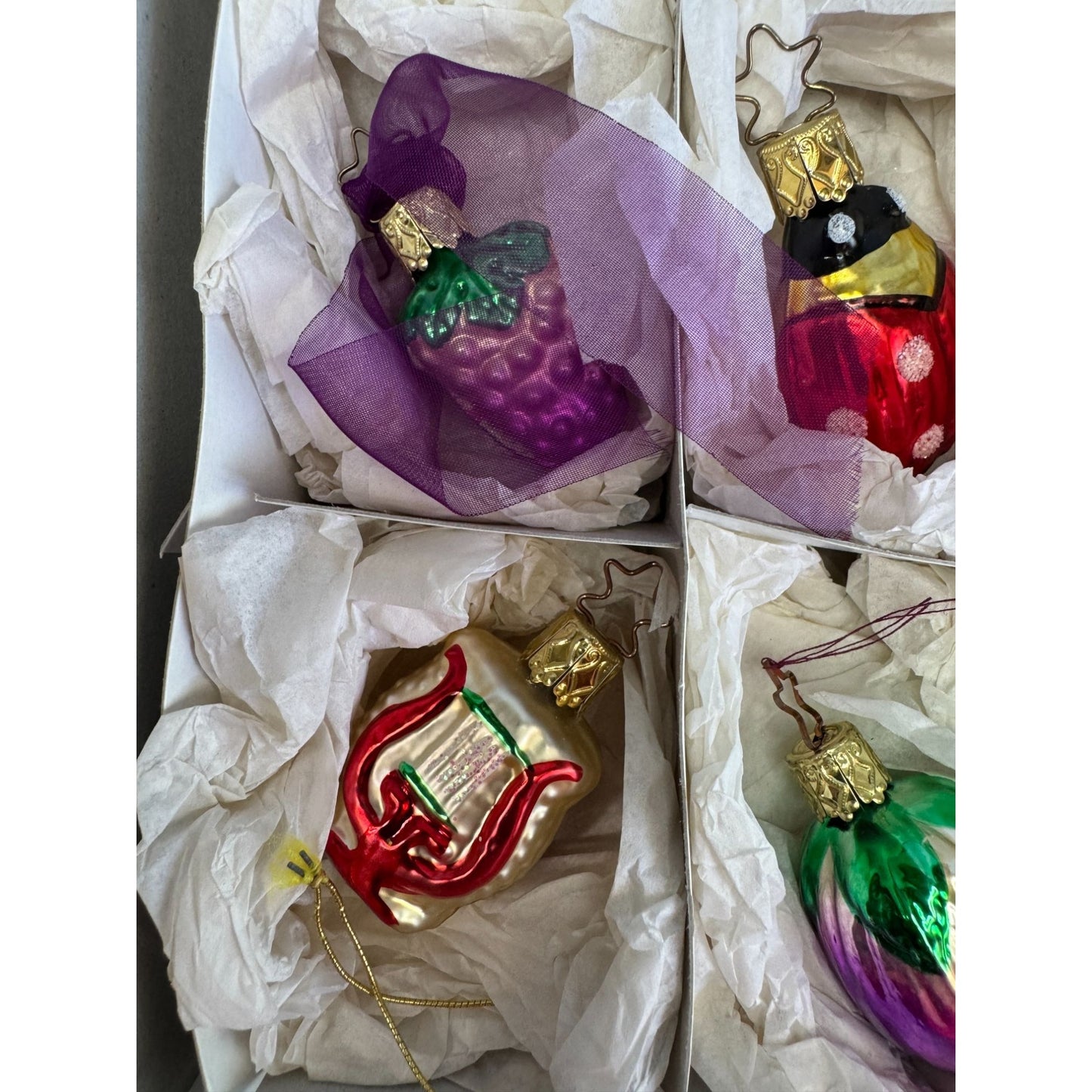 Old World Christmas Mini Blown Glass Ornament Lot 13 Assorted Boxed Set