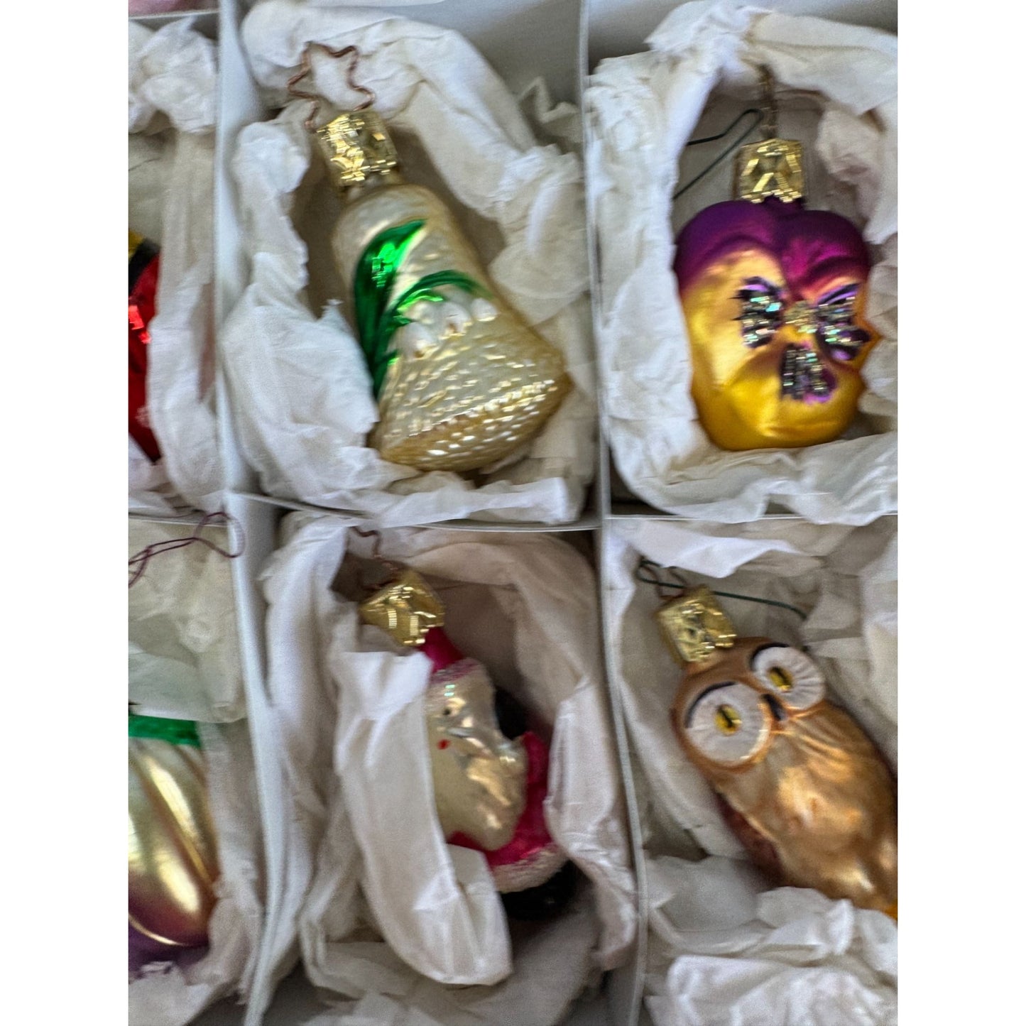 Old World Christmas Mini Blown Glass Ornament Lot 13 Assorted Boxed Set