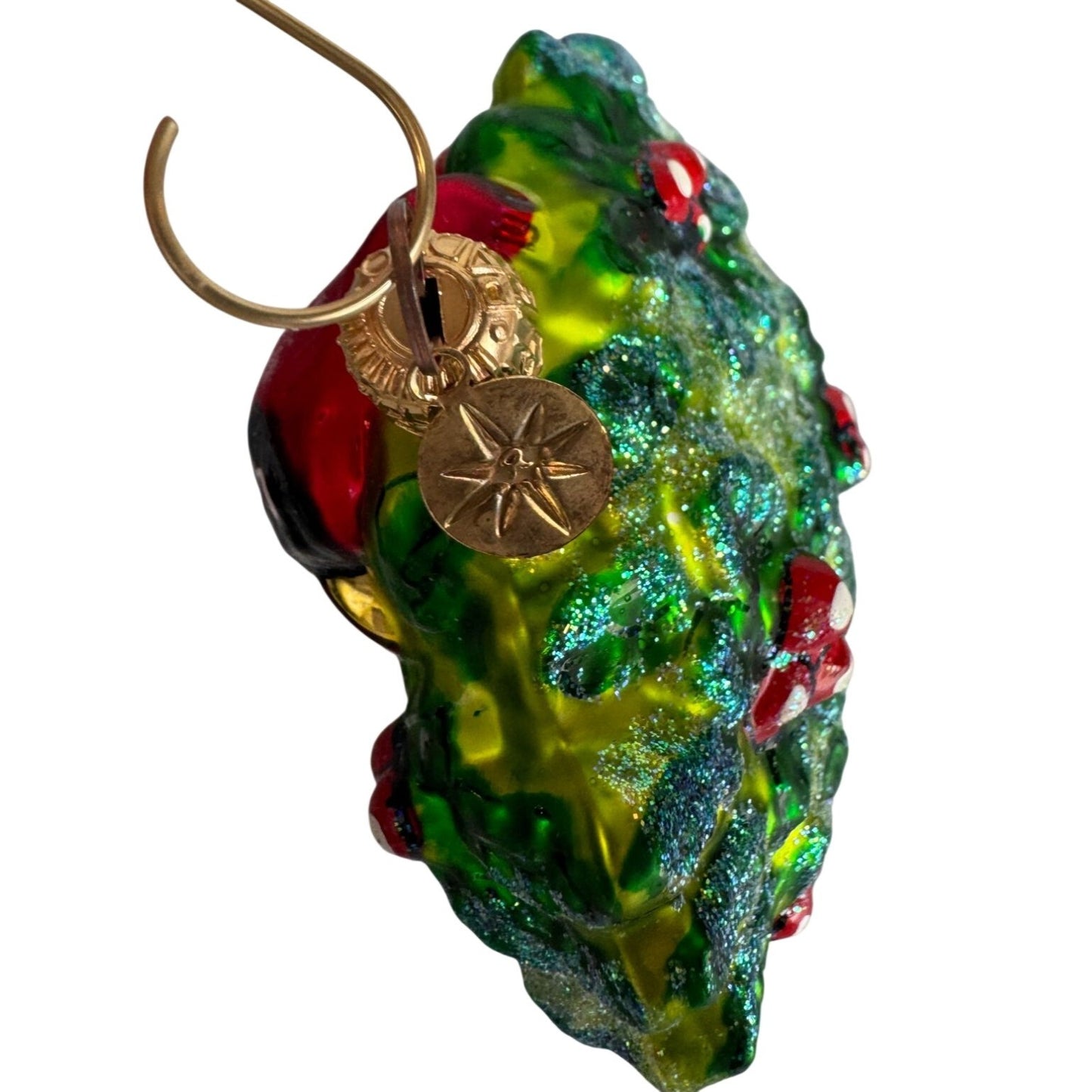 Radko Songs Of Christmas Cardinal In Holly Wreath Glass Ornament 5" Poland 2000