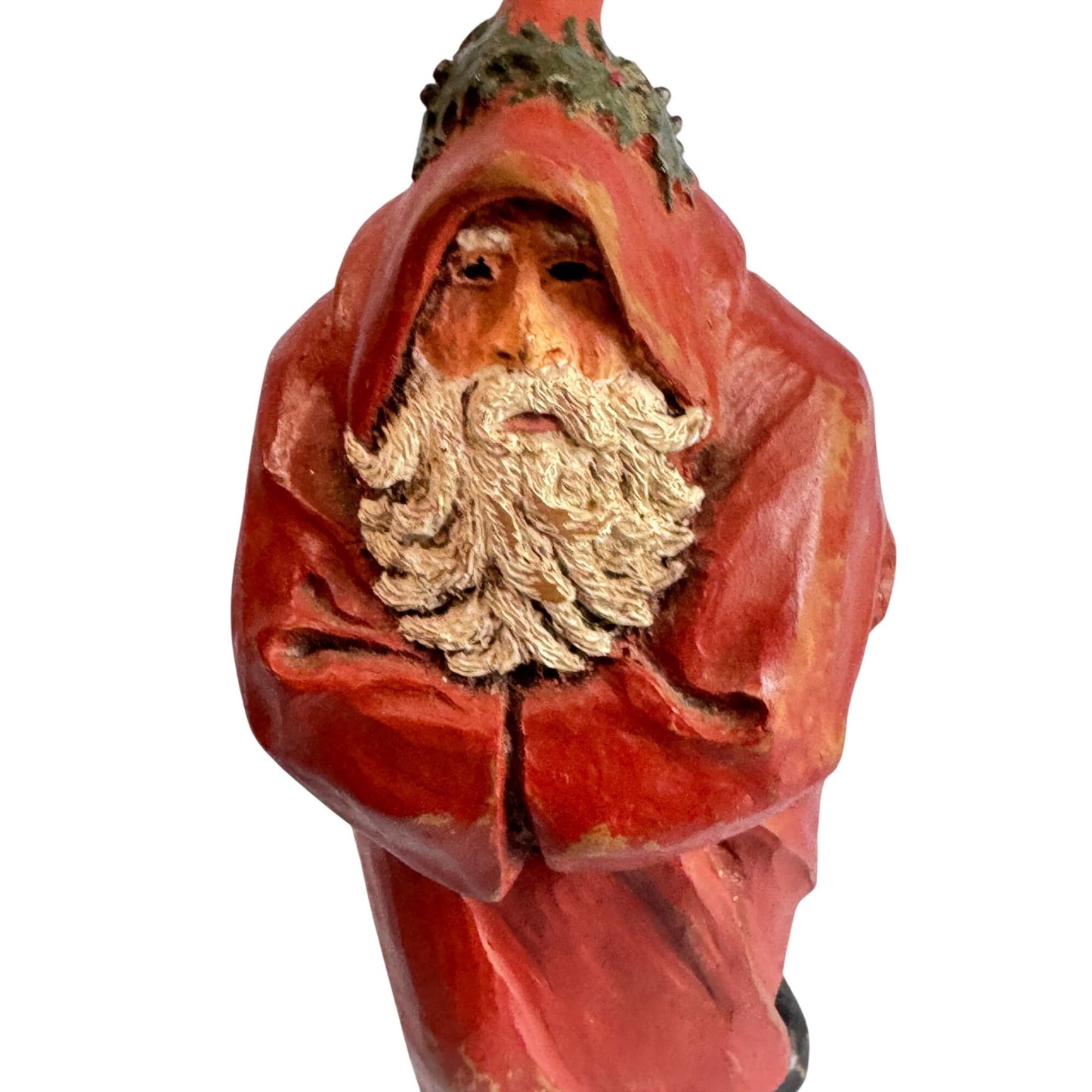 Vintage De La Ronde Folk Art Santa Claus Sculptured Figurine Signed 1988 7 1/8"