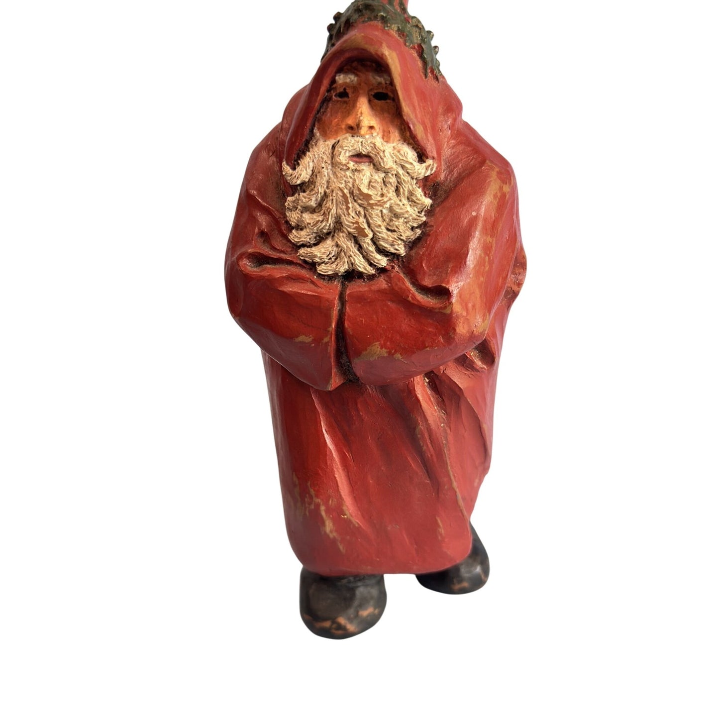 Vintage De La Ronde Folk Art Santa Claus Sculptured Figurine Signed 1988 7 1/8"