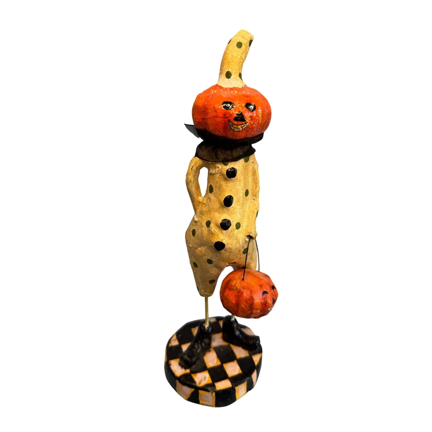 Bethany Lowe CJF Halloween Smiling Jack O' Lantern Pumpkin Head Figure 11 1/2"