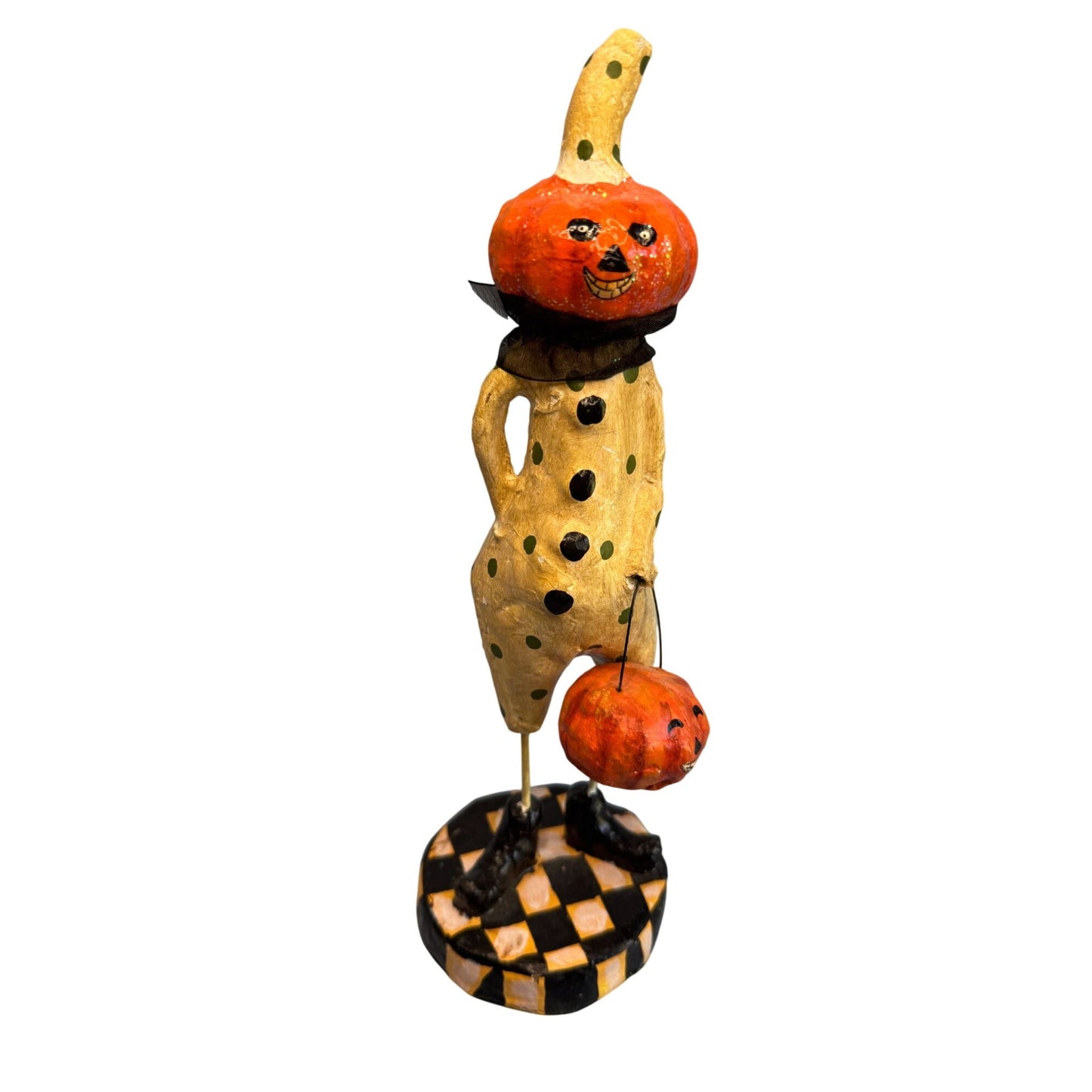Bethany Lowe CJF Halloween Smiling Jack O' Lantern Pumpkin Head Figure 11 1/2"