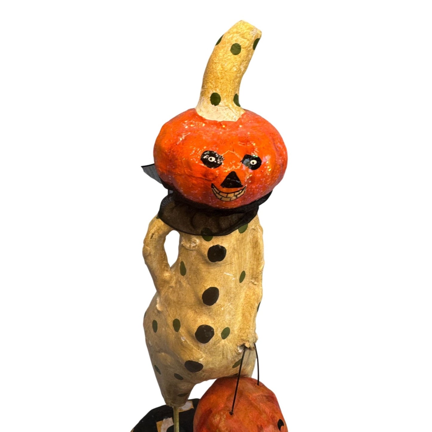 Bethany Lowe CJF Halloween Smiling Jack O' Lantern Pumpkin Head Figure 11 1/2"