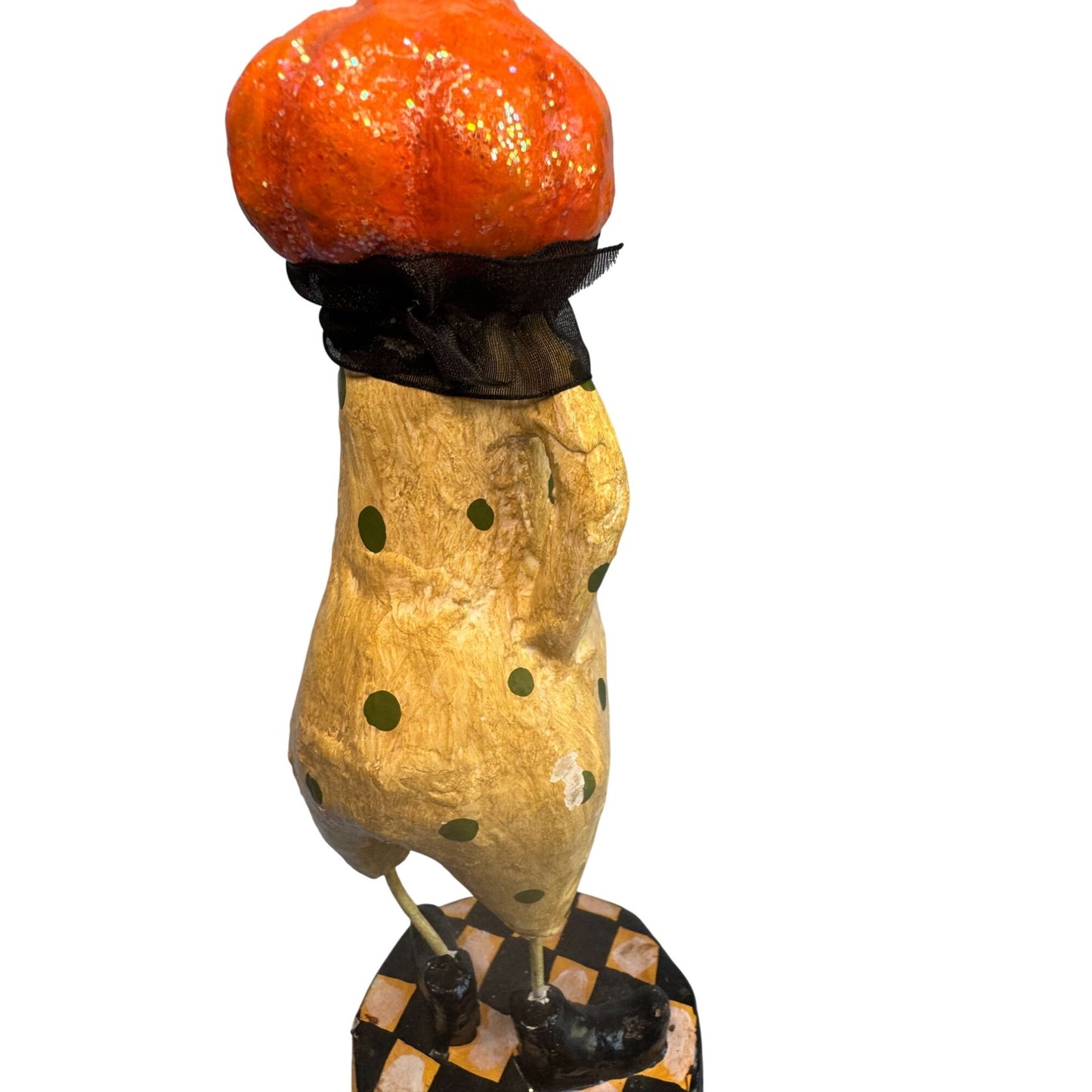 Bethany Lowe CJF Halloween Smiling Jack O' Lantern Pumpkin Head Figure 11 1/2"