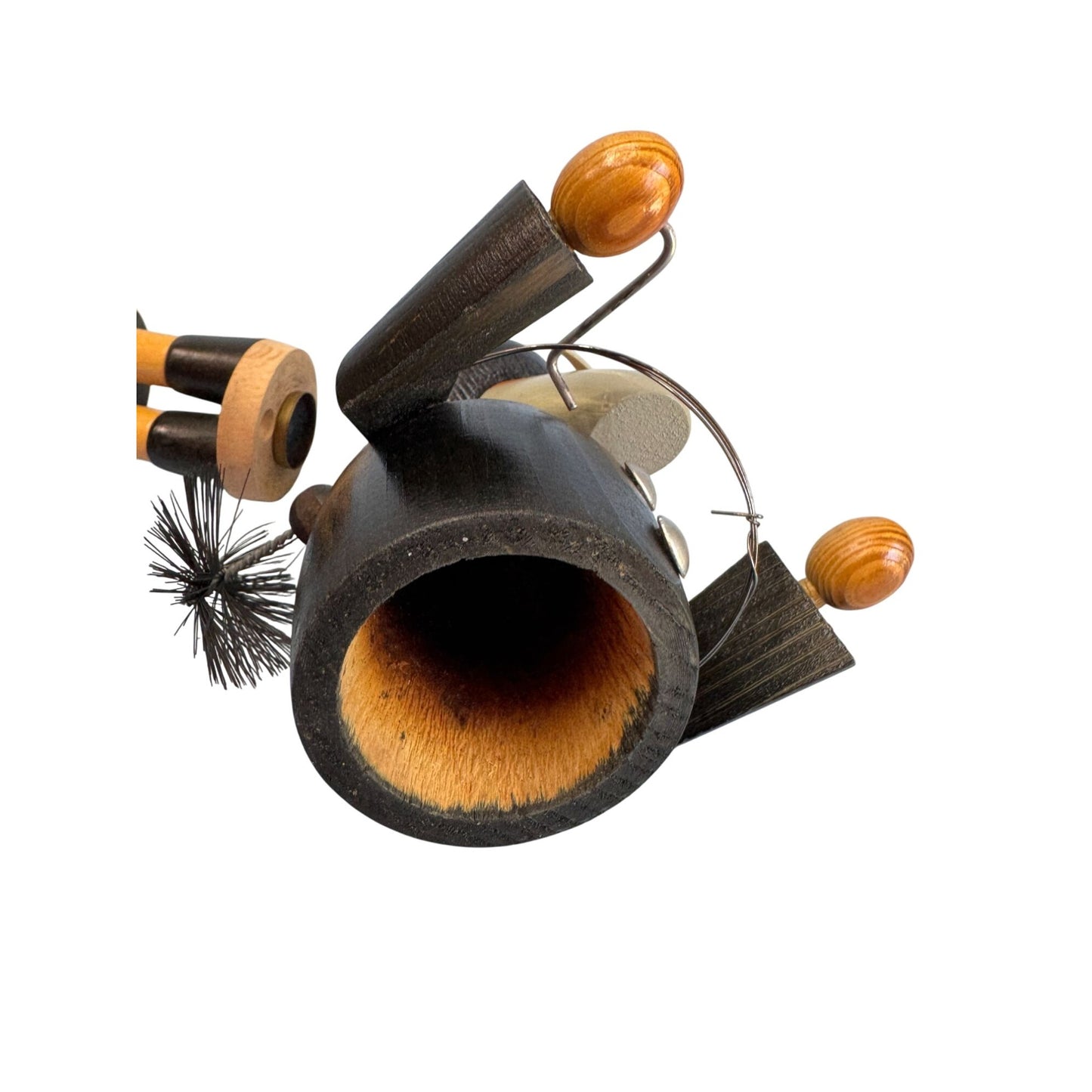Vintage Erzgebirge Lucky Chimney Sweep Smoker German Wooden Incense Burner GDR 8"