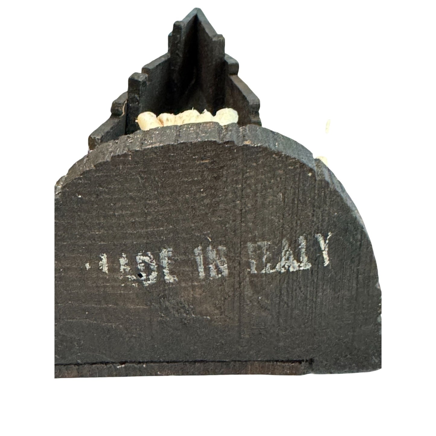Vintage Resin Nativity Scene Italy 1960s-70s Black Wood Polymer Figures 10.5"