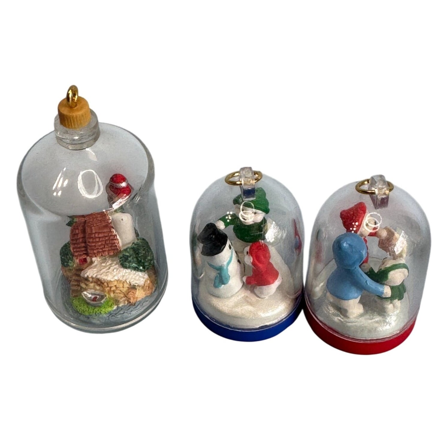 Hallmark Miniature Domed Ornaments 1993 & 1994 Set Of 5