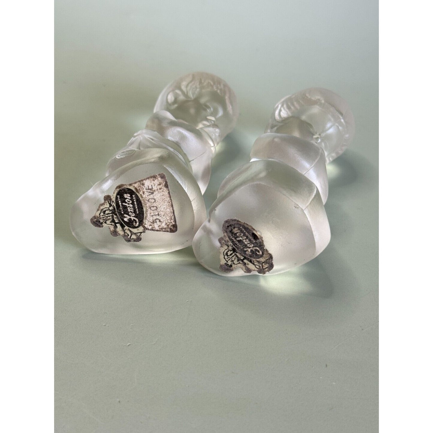 Vintage Fenton Praying Girl and Boy Crystal Glass Figurines 4"