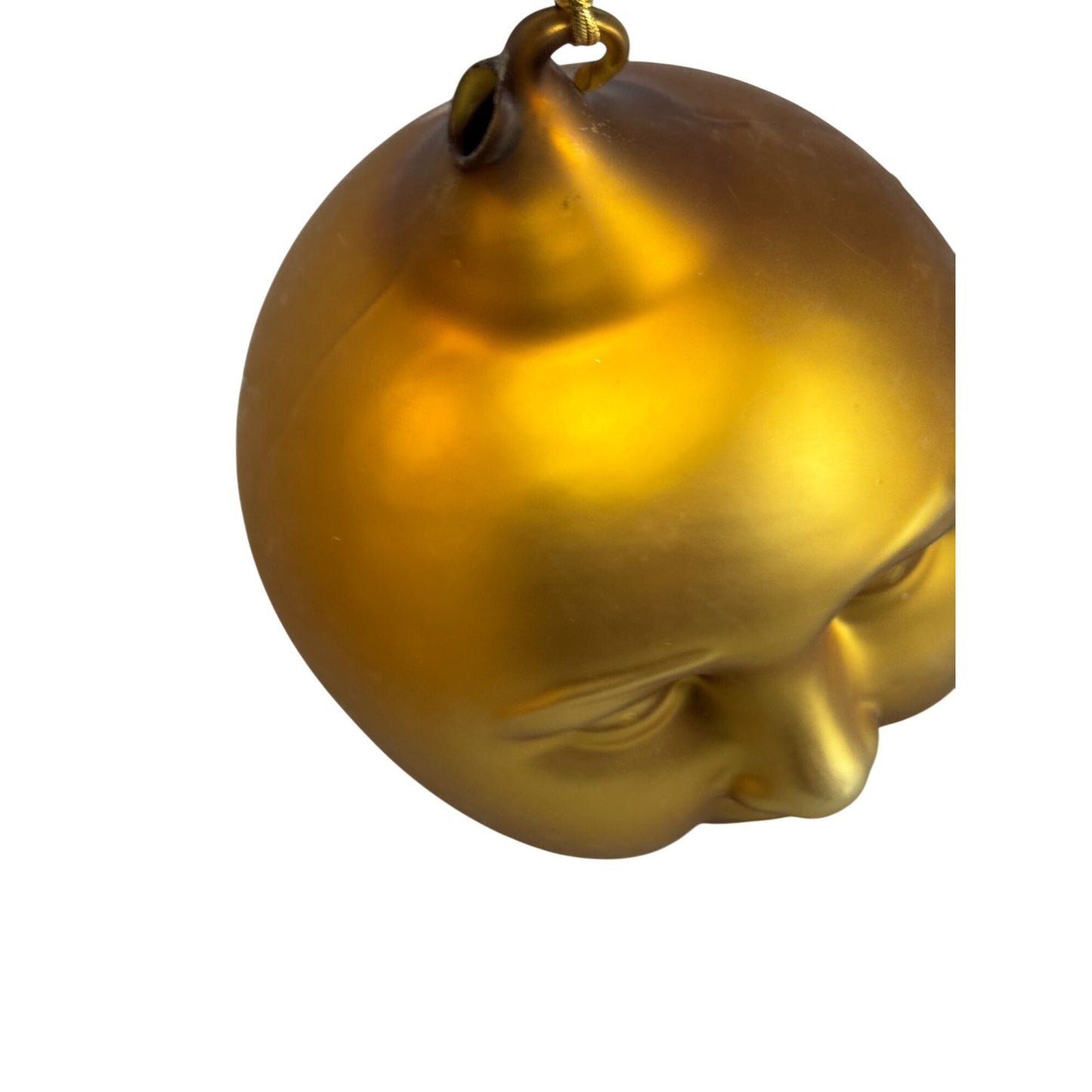 Dept 56 Large Man In The Moon Gold Ornament 7" X 5.5" Glass Hanging Decoration