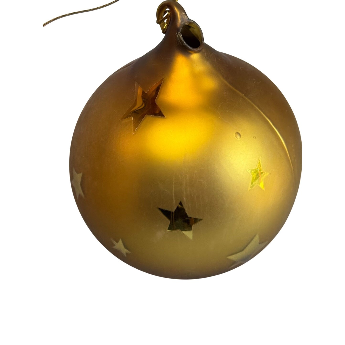 Dept 56 Large Man In The Moon Gold Ornament 7" X 5.5" Glass Hanging Decoration