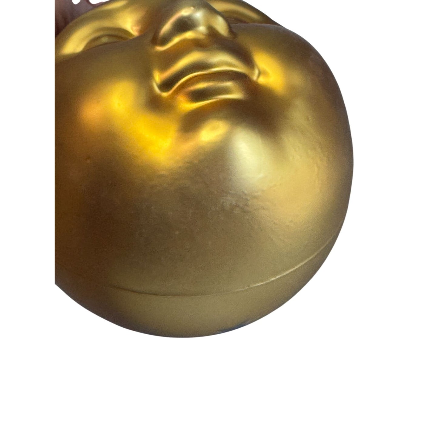 Dept 56 Large Man In The Moon Gold Ornament 7" X 5.5" Glass Hanging Decoration